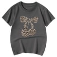thumbnail image 4 of JAJAHO Girls Graphic Tee Shirt Short Sleeve Round Neck Casual Cute Summer Top With Leopard Cherry Print Tshirts For Kids 3-13 Years Soft Tops, 4 of 4