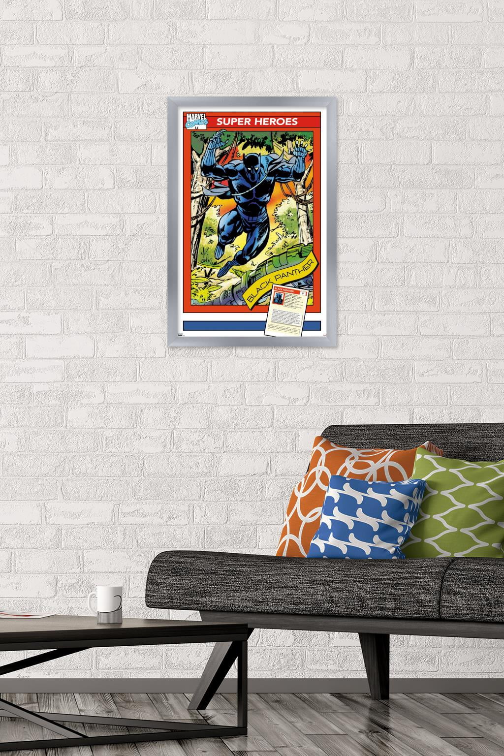 Marvel Trading Cards - Black Panther Wall Poster, 14.725" x 22.375" Framed
