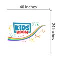 thumbnail image 3 of KIDS ROOM - Kids Playroom Removable Lettering Art Decoration Multicolored Rainbow Stars Hearts & Shapes Design Vinyl Home Kids Bedroom Wall Decal Sticker 40" x 24", 3 of 5