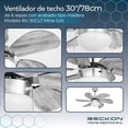 thumbnail image 4 of Ventilador de techo moderno de 30 pulgadas 78cm 6 aspas acabado tipo madera Mina gris Beckon, 4 of 7