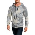 thumbnail image 6 of Camo Mens Oversized Hoodie Lightweight Graphic Athletic Sweatshirts for Men Long Sleeve Pullover Kangaroo Pocket Gray M, 6 of 7