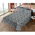 thumbnail image 4 of Ambesonne Woodland Fitted & Flat Sheet with Sham 3 Pcs Set, Fall Season Branches Retro, Twin XL, Blue Grey and Pastel Brown, 4 of 5