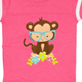 thumbnail image 4 of Inktastic Cute Monkey With Eyeglasses, Colorful Flowers Boys or Girls Baby Bodysuit, 4 of 5