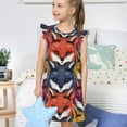 thumbnail image 4 of Balery Fox Face Camisón de princesa para niñas, pijama de algodón con mangas abullonadas, suave y bonito.-Medium, 4 of 6
