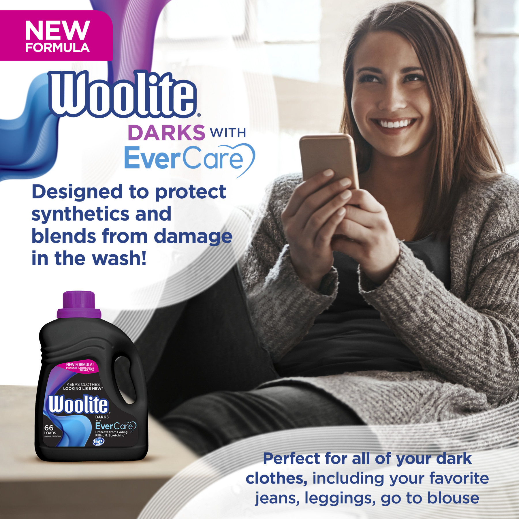 Woolite All DARKS Liquid Laundry Detergent, Midnight Breeze Scent, 83 Loads, 125oz, Regular & HE Washers, Dark & Black Clothes & Jeans, Packaging May Vary - image 2 of 6