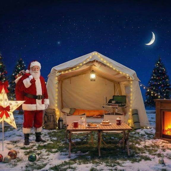 2-4 Person Inflatable Camping Tent with Canopy 4-Season All-Weather Waterproof Oxford Glamping Tent Quick Setup Includes Hand Pump for Adult Camping