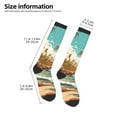 thumbnail image 2 of Xecao Coastal Palm Beach Print Compression Socks for Both Men And Women for Running, Travel, Flight, Nurse, 2 of 6