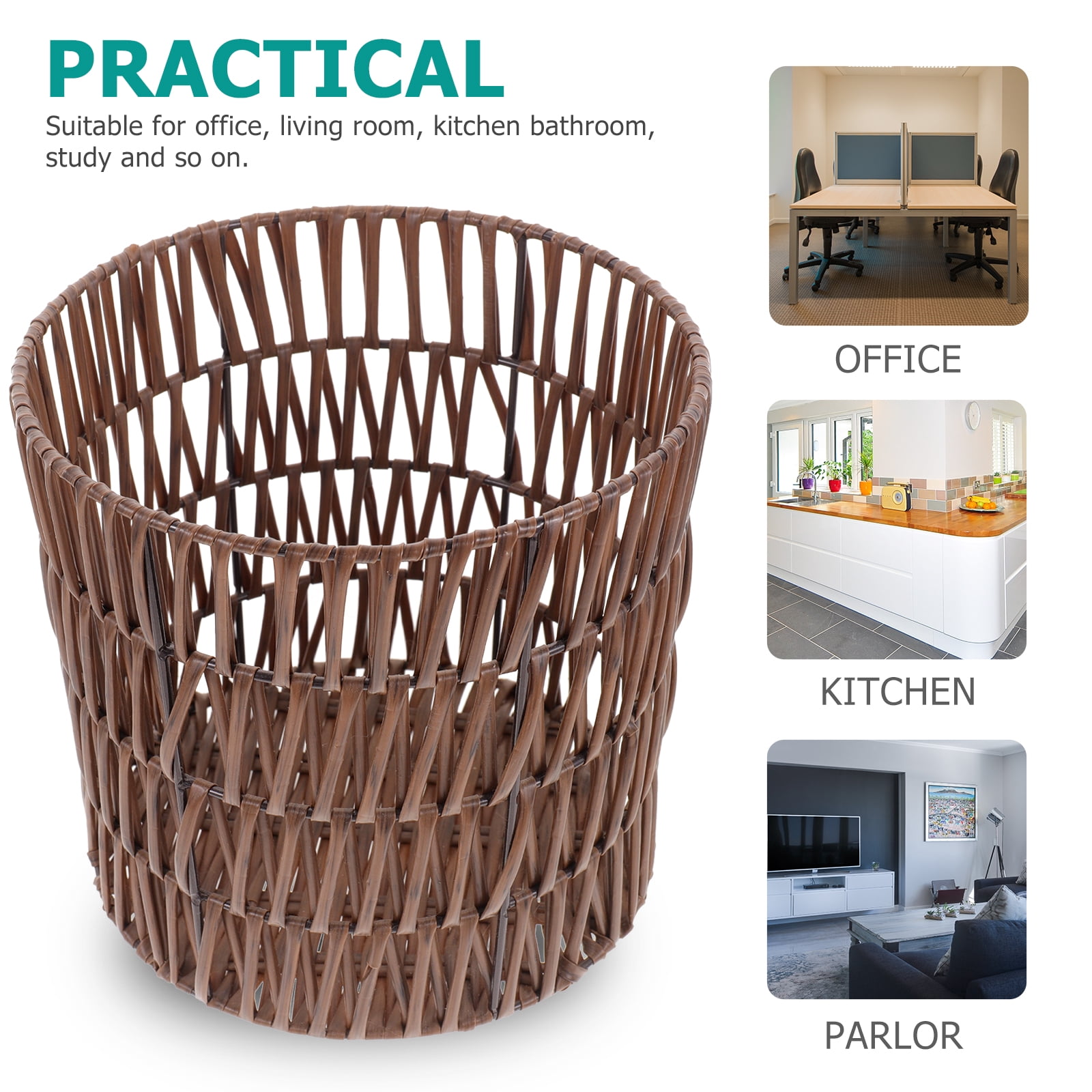 CRILSTYLEO Small Woven Baskets Brown for Snacks and Cosmetics Storage 2Pcs