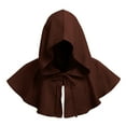 thumbnail image 2 of JFGHDG Cowl Hood Medieval Hood Medieval Accessories Brown Cloak Poncho Mens Tunic Renaissance Accessories Mens Poncho Coffee One Size, 2 of 4