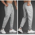 thumbnail image 2 of Lovzfmll Men's Solid Color Casual Utility Pants, Relaxed Fit, Drawstring Elastic Waist, Pockets for Everyday Gray, XL, 2 of 9