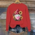 thumbnail image 5 of Women Valentines Day Gnome Sweatshirt Sunflower Graphic Pullover Long Sleeve Crew Neck Tops Heart Print Casual Holiday Shirts, 5 of 6