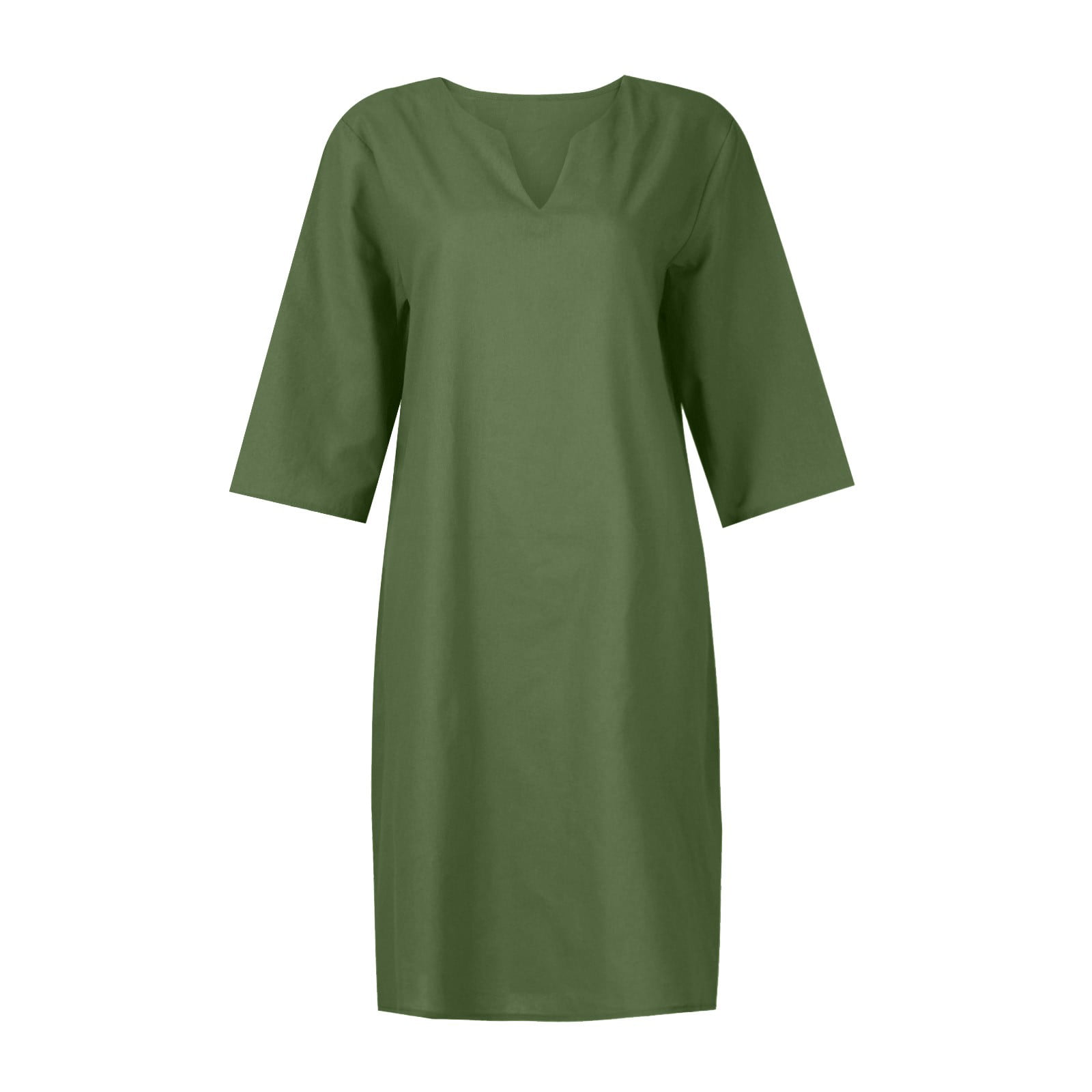 cakiesky Mint Green Dress for Women, Cotton Linen Short-Sleeve O-Neck  Stitching Pocket Maternity Shapewear for Dresses, Khaki, Small : :  Clothing, Shoes & Accessories