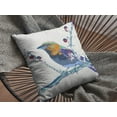 thumbnail image 4 of 26â€ Blue White Robin Indoor Outdoor Throw Pillow, 4 of 5
