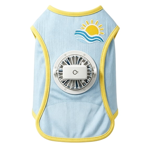 Pet Cooling Vest with Fan Medium Size Breathable Thin Summer Sun Protection Cooling Clothes for Dogs and Cats for Outdoor Walking Indoor Daily Use 1 Set Includes 1 Cooling Vest and 1 Fan