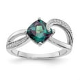 thumbnail image 4 of Auriga Fine Jewelry 925 Sterling Silver Created Alexandrite and Diamond Ring for Women Size 6, 4 of 6