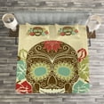 thumbnail image 3 of Ambesonne Sugar Skull Quilted Bedspread Set 3 Pcs, Vintage Gothic Face, Queen Size, Multicolor, 3 of 3