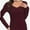 Burgundy, variant on Womens Fall Deep V Neck Long Sleeve Shirts Modal Slim Fit Basic Tee Tops