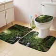 thumbnail image 3 of Forest Bathroom Rugs Set Landscapes Tree Streams Non Slip Absorbent Soft Bath Mats 3 Piece Set with Bathroom Rug, U-Shaped Floor Mat, Toilet Seat Cover Small Size, 3 of 9