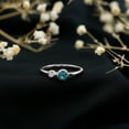 thumbnail image 3 of Rosec Jewels Natural London Blue Topaz Two Stone Promise Ring - Bezel Set Blue Topaz Diamond Ring - AAA Quality - Ready to Gift, 925 Sterling Silver, US 8.50, 3 of 8