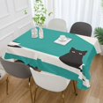 thumbnail image 2 of Yayeee Tablecloths 54" x 72" Rectangle Wrinkle Resistant Party Table Cover, Black Cat and Coffee, 2 of 8