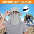 thumbnail image 3 of Chapeau de Pêche pour Hommes avec Rabat de Cou Manches Larges Chapeaux de Protection Solaire, 3 of 8