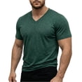 thumbnail image 3 of LRGSHF Short Sleeve for Men Summer Basic Tee Shirt V Neck Breathable Shirts Running Athletic Workout Shirt Soft Casual Tops, 3 of 5