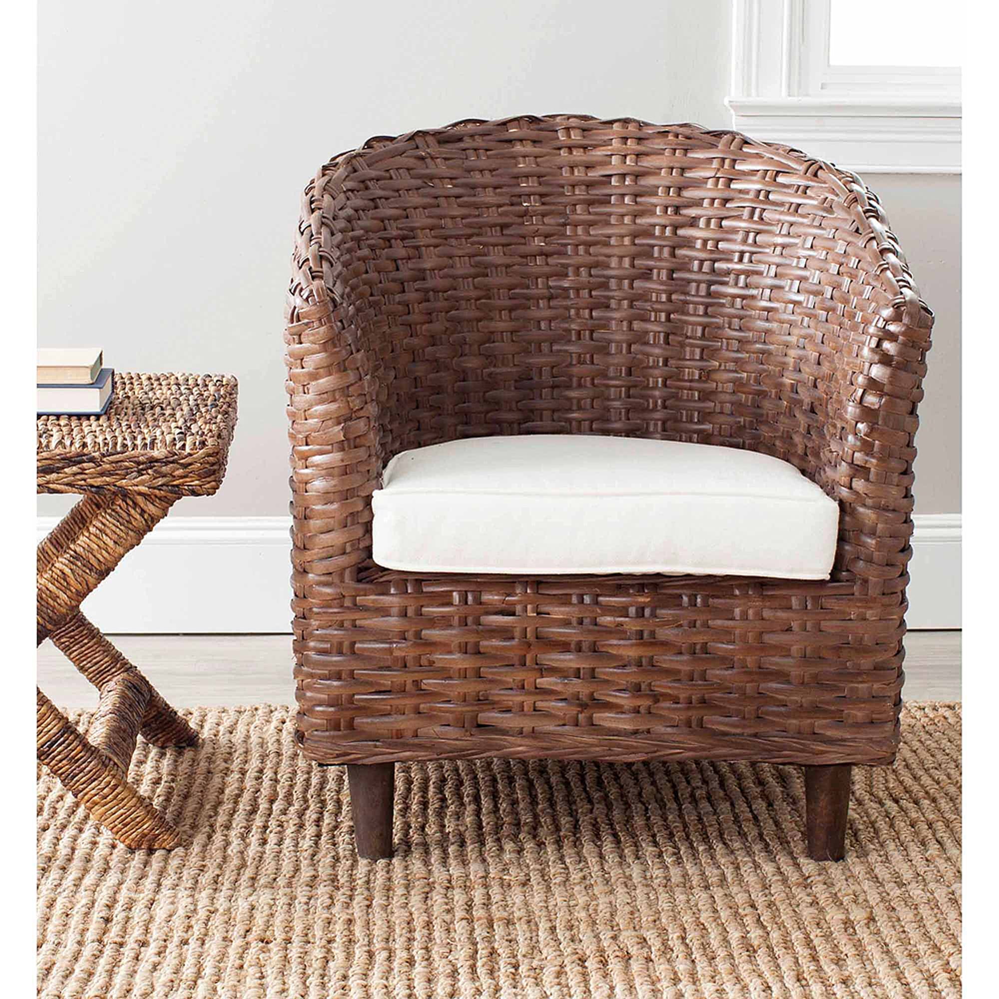 Safavieh Omni Barrel Chair, Brown Glaze - Walmart.com - Walmart.com