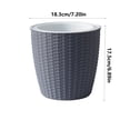 thumbnail image 3 of MMJ Large Round Plastic Planter Faux Rattan Texture 7.20x6.89x3.93in Home Decor Pot Indoor Outdoor Green Plants Flowers Container, 3 of 6