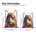 thumbnail image 2 of Saiise Rainbow Sunset Cloud White Horse Pattern Sports Drawstring Backpack - String Swim Gym Bag with Wet Proof Pocket for Women&Men-Small, 2 of 6