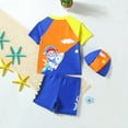 thumbnail image 6 of Zhuashum 5-6 Years Swimsuit Boy Summer Toddler Short Sleeve Cartoon Prints Swimwear Beach Swimsuit Blue, 6 of 6