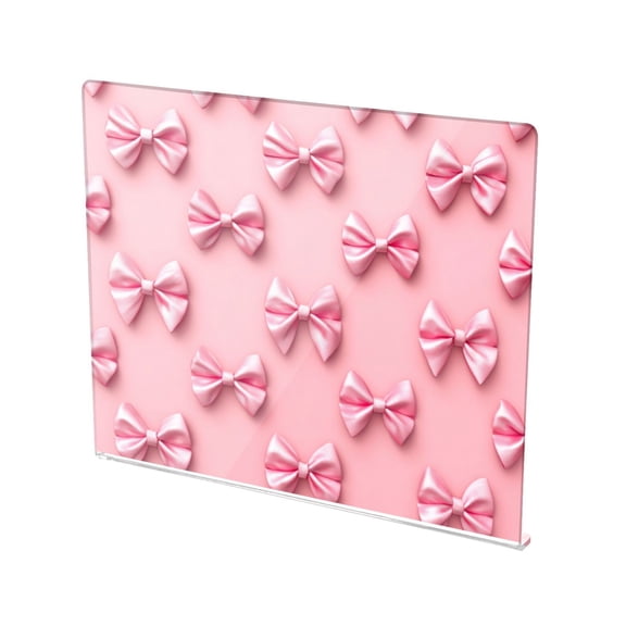 13.4" x 16.5" Food-Grade Acrylic Cutting Board Non-Slip Kitchen Chopping Board Pink Simple Bows