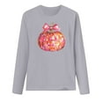 thumbnail image 4 of VKOYWKM Long Sleeve Fall Shirts Women Thanksgiving T Shirts Pumpkin Print Loose Fit Crew Neck Thankful Grateful Blessed Tops Funny Family Party Clothes, 4 of 4
