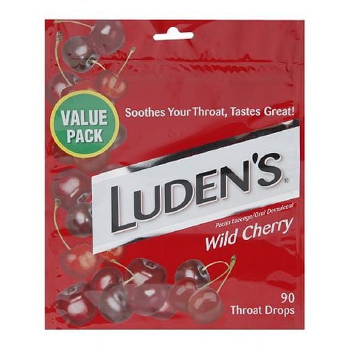 Ludens Wild Cherry Throat Drops, Oral Demulcent 90 Drops, 6 Pack