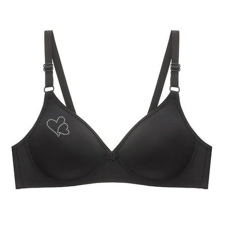 Jgppe Womens Lightly Everyday Bra Full Coverage Gathering Wireless Solid Color Soft Seamless Bra