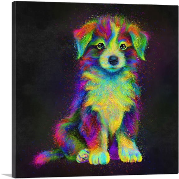 ARTCANVAS Puppy Cute Dog Canvas Art Print - Size: 18" x 18" (0.75" Deep)