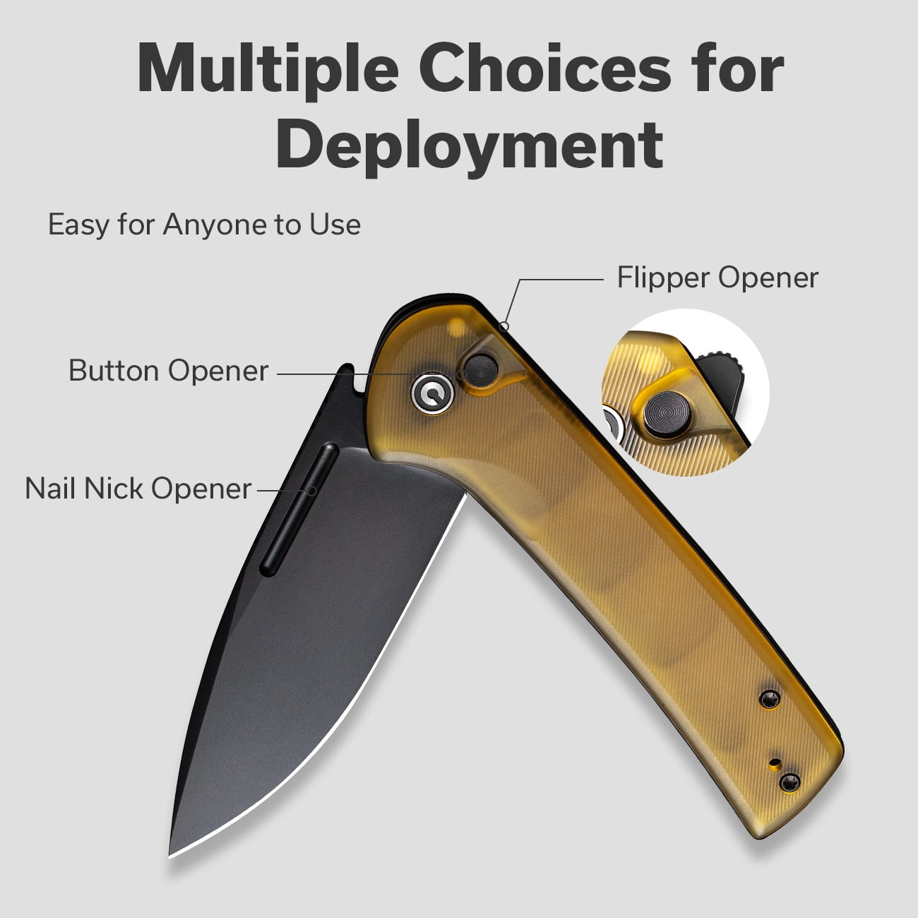 CIVIVI Conspirator Pocket Folding Knife, Button Lock Knife 3.48" Nitro-V Blade Ultem Handle C21006-6