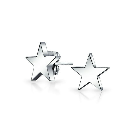 Simple Patriotic Celestial Star Stud Earrings For Men And Women Polished Finish Stainless Steel 10MM