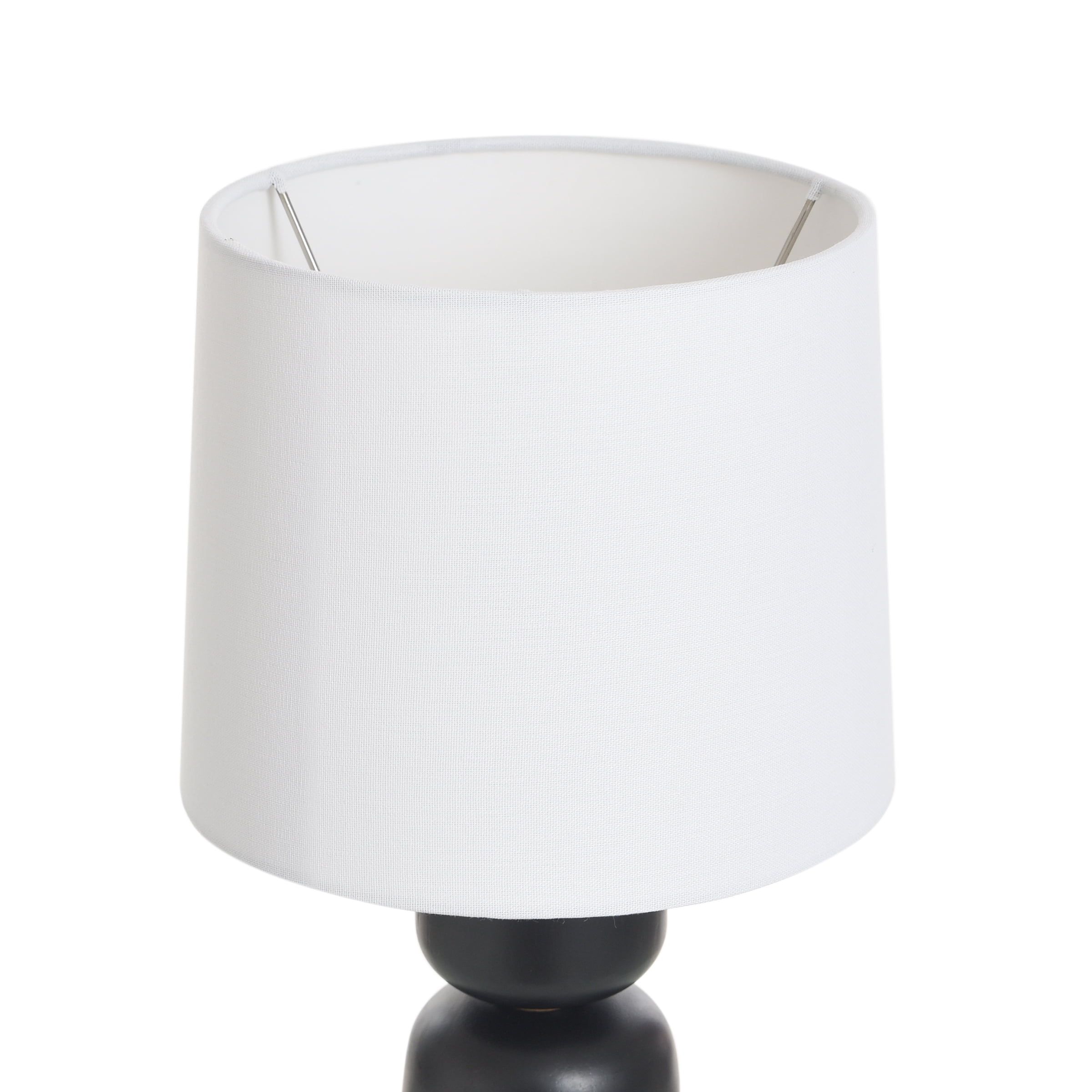 Better Homes & Gardens Wood Totem Table Lamp with White Linen Shade, 10"L x 10"W x 18"H