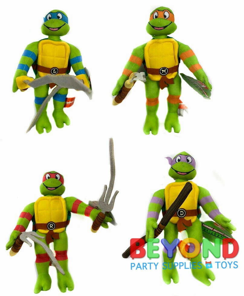 Stuffed Animal Set of 4 Ninja Turtles Plush Toys.Red,Blue, Orange,Purple. Licensed. New 10 inch