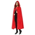 thumbnail image 4 of SAWOBUUN Velvet Cloak with Hood for Men & Women, Hooded Cape Cloak Unisex Halloween Witch Vampire Wizard Raven, 4 of 8