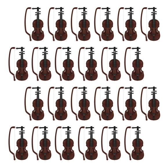 Raindrops 24 Sets Mini Violin Model with Realistic Design for Family and Friends