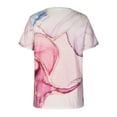 thumbnail image 5 of USSUMA Women's Tops Dressy Casual Summer Blouse Vintage Oil Painting Short Sleeve T-Shirts for Women Trendy Marble Print Round Neck Womens Tunic Top Shirt Summer Beach, 5 of 8