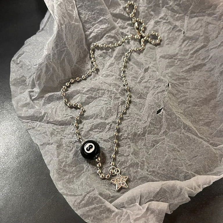 ☆【VINTAGE HOLLYWOOD】☆Kitsch Star Ring Chain Necklac.e☆ Vintage Fashion Leather rope Star Pendant Necklace For Women
