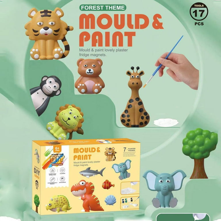Painted Plaster Doll DIY Paint Figurines For Kids Creative Plaster