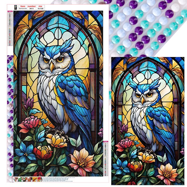 5D DIY Taladro Vitral Búho Kit 40x70cm Cgtredaw
