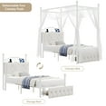 thumbnail image 5 of Homfa Twin Size Canopy Bed Frame, 1 Big Drawer Storage Platform Bed, Button Tufted Upholstered Headboard with Charging Station, Off-white, 5 of 5