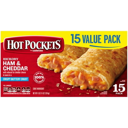 HOT POCKETS Hickory Ham & Cheddar Frozen Sandwiches 67.5 oz