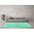 thumbnail image 3 of Ahgly Company Machine Washable Indoor Square Persian Turquoise Blue Traditional Area Rugs, 5' Square, 3 of 4