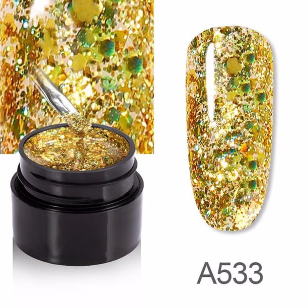 Esmalte de uñas gel en superbrillante diamante Xihbxyly 8 colores brillantes 5 ml