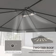 thumbnail image 4 of 10' x 10' Double Tier Gazebo Replacement Canopy Cover, UPF30+, Grey, 4 of 10